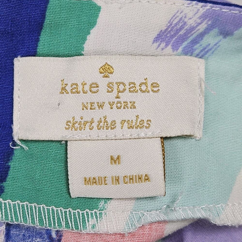 Kate Spade Girls M Abstract Paintbrush Peplum Top Colorful Art Bow Whimsical - Picture 6 of 7